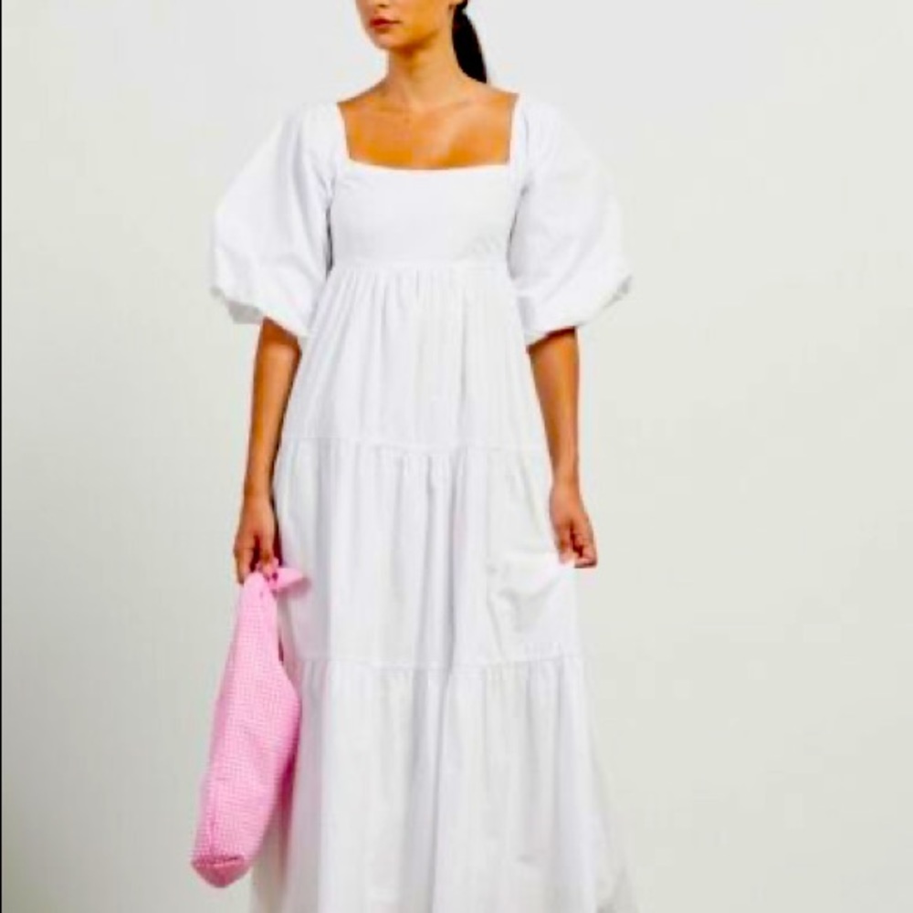 Faithful the brand kiona midi dress with billowy sleeves